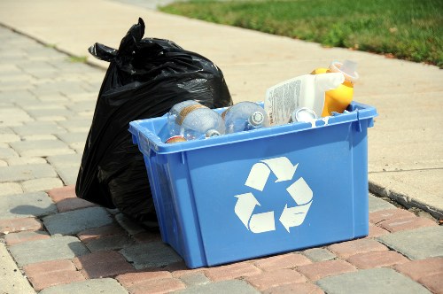 Recycling bins in a Harlesden neighborhood